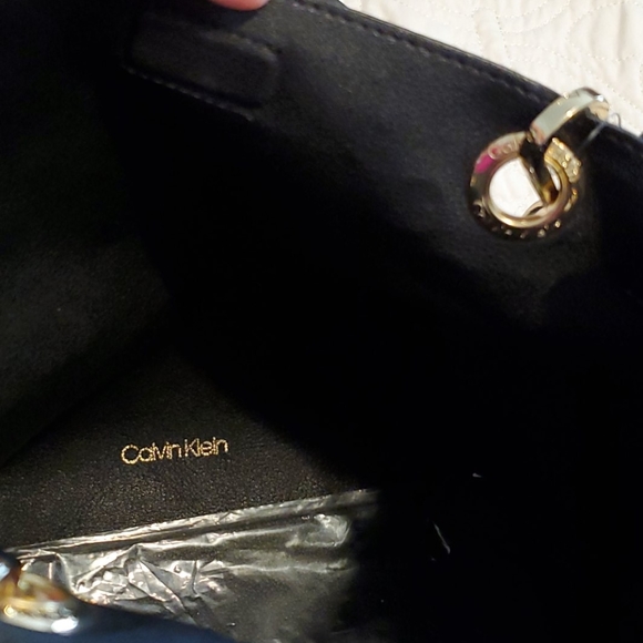 Calvin Klein Black Embossed Logo Small Tote - Picture 6 of 6